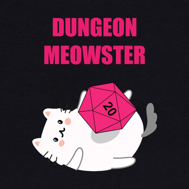 Dungeon Meowster Funny Nerdy Gamer Cat D20 RPG by Flipodesigner